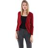 malito more than fashion Malito - Blazer da donna a maniche lunghe - Blazer in jersey tinta unita - Giacca basic corta - Blazer in felpa con cerniera - Tasca - Sakko aderente 6040 (Taglia S-XXL), bordeaux, XL