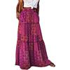 shownicer Gonne Lunghe A Trapezio da Donna Gonne Lunghe Casual Divise a Pois Gonne Larghe a Vita Alta Abiti Floreali D Viola XL
