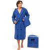 RETIEF Set Accappatoio Microfibra Cappuccio e Telo Palestra Unisex(Royal, S/M)