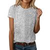 WWricotta Maglietta Lucida Donna - Paillettes, Girocollo, Maniche Corte, alla Moda, Abbinata a Top Casual Tinta Unita, Elegante/A