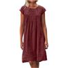 HEONSATI Vestito Estivo Donna Cotone Vestiti da Spiaggia Taglie Forti Comodo Abiti Boho Leggera Elasticizzata Mare Abito a Maniche Corte Estivi Bohémien Classico Vestito Eleganti Lunga Swing Curvy