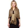 GFM® Sciarpa e scialle da donna con texture setosa, per matrimoni serali e damigelle d'onore (SLK100), Marrone dorato., L