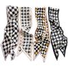 LumiSyne Sciarpa Di Seta Stretta Donna Ragazze Lungo Sottile Fazzoletto Da Collo Motivo a Pois a Quadri Classico Stile Francese Retrò Leggera Raso Foulard Copricapo Fascia Per Capelli Nastro Sciarpa