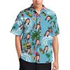 Ozinna Camicia Hawaiana Uomo Personalizzata con Foto,Manica Corta Spiaggia Tropicale Aloha Camicie Estate Floreale per Uomini Hawaiian Shirt