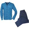 Navigare Pigiama Uomo Aperto con Bottoni Giacca e Pantalone 1817 (IT, Testo, L, Regular, Regular, Tempesta)