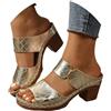 Générique Stivaletti bianchi da donna piatti sandali con tacco alto da donna scarpe da spiaggia comode per l'estate, pantofole casual ed eleganti per abiti stivali marroni con tacco, oro, 43 EU