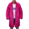 Generic Cappotto Uomo Inverno Caldo Stampa Leopardo Rosa Moda Esterno Lana Sintetica Giacca Casual Tinta Unita Cappotto Imbottito Leggero Elegante Antivento