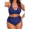 CheChury Donna Taglie Forti Bikini Set Coordinati Boemia Reggiseno Costume da Bagno Due Pezzi Plus Size Mare Spiaggia Due Pezzi Costumi Donna Mare