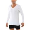 ALBERT KREUZ Taglia Maglietta Intima a Maniche Lunghe Cotone bio Elasticizzato - Scollo a v Bianco 08/XXL