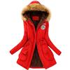 ShangSRS Cappotto invernale da donna Pelliccia Faux Giacca Parka con cappuccio in pelliccia Cardigan Lungo Elegante Trench Jacket Outwear (rosso, L)