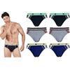 Navigare 6 Slip Uomo Underwear Mutanda Intimo Elasticizzato Elastico Esterno Varie Fantasie (S, 21172Z)