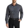 HISDERN Camicia Grigio Scuro da Uomo a Maniche Lunghe Camicia da Lavoro in Fibra di bambù Elegante Causale Non Stirata vestibilità Regolare con Tasca,2XL