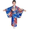 Generico Vestito Bambina Elegante Kimono Bambina Giapponese Abito Per Bambina Kimono Per Ragazze Abiti Per Bambini Abiti Tradizionali Per Bambini Giapponesi Vestito Giapponese Bambina (X-Blue-A, 9-10 Years)