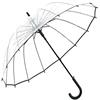 Lancoon Ombrello Trasparente Auto Open Misura Grande 16 Costole Vetroresina Big Size Antivento Vedere Attraverso KS10Black
