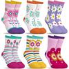 hometrixx 6 Paia Calzini Bambino Bambina Calzettoni Colorati Divertente Colorato Fiori Calze in Cotone Traspirante per Bambini Calzini 5-8 Anni