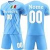 OPUTWDF Completo Calcio Bambino Personalizzabile Kit Calzettoni e Ginocchiere, Unisex - Adulto e Bambino Kit Maglietta Calcio Personalizzata