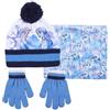 Disney Frozen - Set invernale da bambina con cappello con pon pon pon + sciarpa + guanti per bambine Elsa Anna