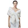 BEAUTELICATE Scialle Stola di Pelliccia Sintetica Donna Coprispalle Sciarpa Elegante Nozze Sposa Feste Inverno Cerimonia Nero Avorio Champagne