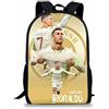 Temolie Zaino per bambini Borsa a tracolla per studenti Ronaldo No.7 Fans stampato cartone animato grande capacità Teen calcio Viaggi per ragazzi ragazze