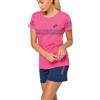 LOTTO homewear Pigiama Donna Estivo, Corto Mezza Manica e Pantaloncino, Completo Sportivo Donna 100% Cotone (IT, Testo, S, Regular, Regular, Fucsia 29)