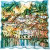 Prettystern foulard donna seta 90x90 quadrato Colorata Scialli Cerimonia arte nouveau Gustav Klimt Regalo Idea P537 Malcesine sul Lago di Garda
