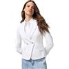Oltre: Blazer Doppiopetto in Punto Milano Bianco. 50 Stagione Primavera Estate 2025.