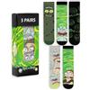 RICK AND MORTY Calzini verdi da uomo, set da 5 | Divertenti fantasie con i personaggi di Rick & Morty | Abbigliamento quotidiano | Calzini comodi per i fan | Merchandise R&M