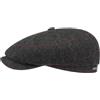 Stetson Coppola Hatteras Gallanger Wool Donna/Uomo - Made in The EU Cappellino Lana Berretto Newsboy con Visiera, Fodera Inverno Autunno/Inverno - M (56-57 cm) Nero-Grigio