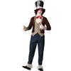 ATOSA | Costume Cappellaio Matto da Uomo | Carattere iconico, stile eccentrico e accattivante con cappello decorativo, giacca vintage e pantaloni a righe | Ideale per Carnevale e Feste | XL