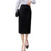 ZH8FCHAN Gonna Donna Lunga Longuette Aderente Cintola Elastica Midi Vita Alta Elegante Lunghezza Gonna Ufficio Longuette Nero, (50cm-70cm)