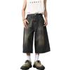 FYHTC Jorts Donna Jorts Uomo Jorts Neri Y2k Pantaloncini di Jeans Pantaloncini di Jeans Jorts Y2k Pantaloncini Lunghi Gamba Larga Baggy Jorts con Tasche