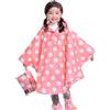 Gaga city Poncho Impermeabile Bambina con Cappuccio per Ragazze Ragazzi Unisex Impermeabile Coprizaino con Borsa per il Trasporto Cerchio rosa/5-8 anni