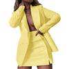 OADOBKICE Blazer Lungo Donna Giacca Blazer Donna Completo Giacca E Pantaloni Donna Completo Donna 2 Pezzi Gonne Cappotto Blazer Ufficio Giacca Adatta Blazer Lavoro Donna Blazer Top Giallo L