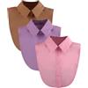 LoudSung Falso collare staccabile mezza camicia camicetta finto collare set elegante colore puro per donne ragazze 3 pezzi