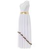 Miutii Abito da Donna Dea Greca Costume Abito Greco Bianco A Spalla Singola Toga Antica Vestito Eldes Abbigliamento Romano, bianco, L