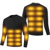 Gueploer Maglie Riscaldate da Uomo, Maglia Termica a Strato Base con Rivestimento in Pile, Manica Lunga con 3 Livelli di Riscaldamento per l'inverno