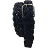 ESPERANTO Cintura intrecciata vero cuoio e pelle unisex 3,5 cm artigianale accorciabile - 4 varianti (Nero, Tg 56- LUNG TOTALE 130 CM-GIROVITA 115 CM)