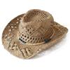 Carnavalife Cappello da cowboy/cowgirl in paglia cowboy panama con fascia occidentale/occidentale unisex taglia unica uomo donna estate coachella spiaggia stile coachella brasiliano boemia indiana rafia naturale