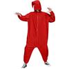 Gefomuofe Onesie, tuta da uomo, per carnevale, Halloween, cosplay, slim fit, tutina a maniche lunghe, per adulti, unisex, per adulti, carnevale, Colore: rosso, M