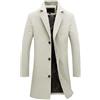 TDEOK - Cappotto invernale da uomo lungo, business, in lana, slim fit, trenchcoat a una fila, cappotto western, giacca invernale, business, soprabito classico, blazer per business e tempo libero