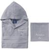 Cieffepi Home Collections MYFIT Set Microfibra Personalizzabile Accappatoio Unisex con cappuccio + Telo (IT, Testo, L, Regular, Regular, Grigio Perla)