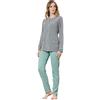 SNELLY Pigiama Donna Lungo 100% Caldo Cotone Invernale, Pigiami 2 Pezzi Maglia Manica Lunga Aperta o Collo con Bottoni, Taglie 44/62 Taglie Forti