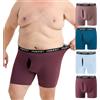 INNERSY Boxer da uomo, taglie grandi, mutande da uomo, in cotone, con apertura, taglia XL, confezione da 4, Retro multicolore, XXL Große Größen