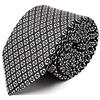 BRERA 67 Cravatta Uomo Nero Geometrico Elegante in Seta | Cravattino per Completo 150x7 | Cravatte Slim per Vestito da Cerimonia e per Abiti da Lavoro