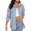 HVEPUO Camicia Donna Flanella Giacca A Quadri Camicie Lunghe Cappotto Scozzese Scacchi Shacket