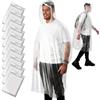 ANYOO Poncho Antipioggia Usa e Getta per Adulti con Cappuccio, 10 Pezzi Poncho Impermeabile Unisex Monouso con Polsini Elasticizzati per Trekking Festival Campeggio Viaggi, Taglia Unica