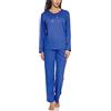 Merry Style Pigiama Manica Lunga Donna 91LW1 (Fiordaliso (Manica Lunga), XXL)