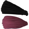 CHARM Uomo Testa Copertina Fascia Bandana, Nero, Marrone 2 Pezzi M