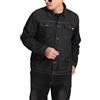 ANUFER Uomini vestibilità Ampia Vintage Giacca di Jeans Classico Cappotto Western Trucker Jeans