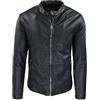 Evoga Giubbotto ecopelle Biker uomo slim fit giacca giubbino collo coreano (Nero, XXL)